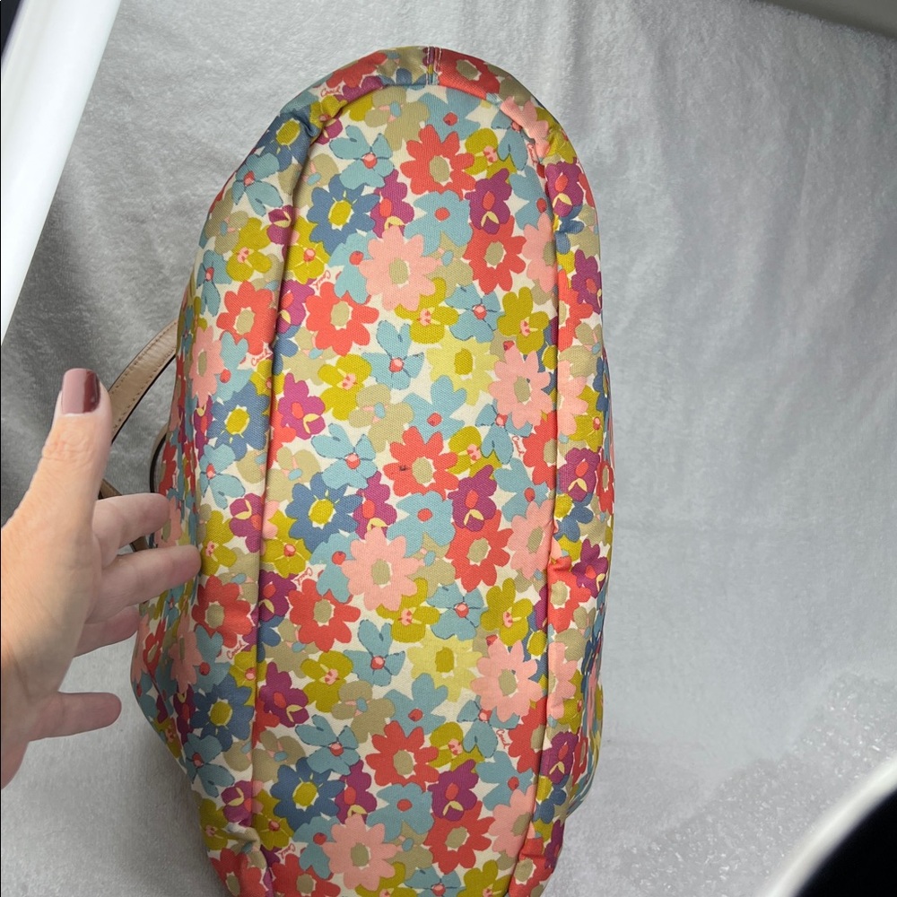 Coach 2013 Multicolor Floral Shoulder Bag with Green Bow - Picture 5 of 9